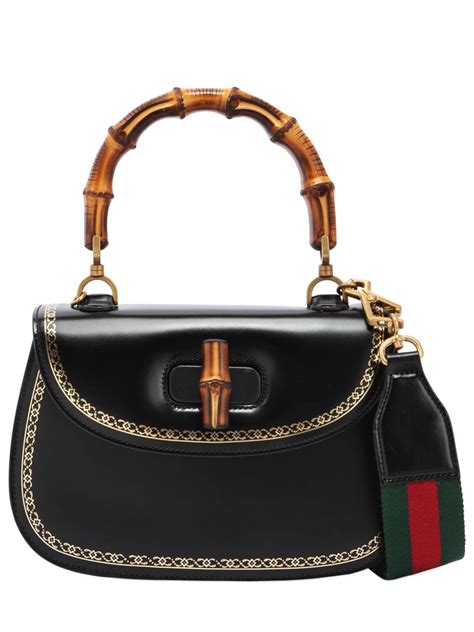 gucci bamboo daily leather top handle bag|gucci bamboo handle shopper.